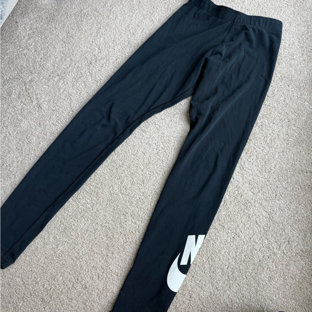 Nike Black Leggings with White Accents